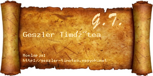 Geszler Timótea névjegykártya
